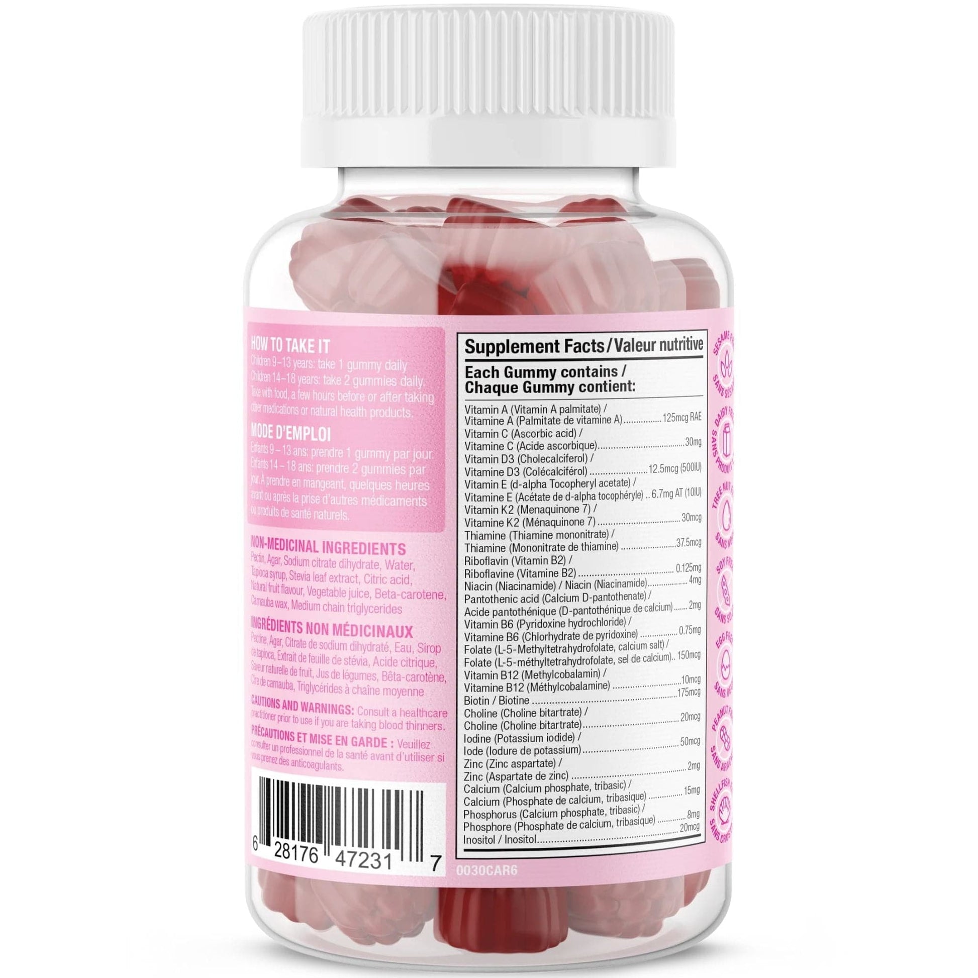 Cherry Flavour, 60 Gummies | Suku Vitamins Teen Girl Total Multivitamin