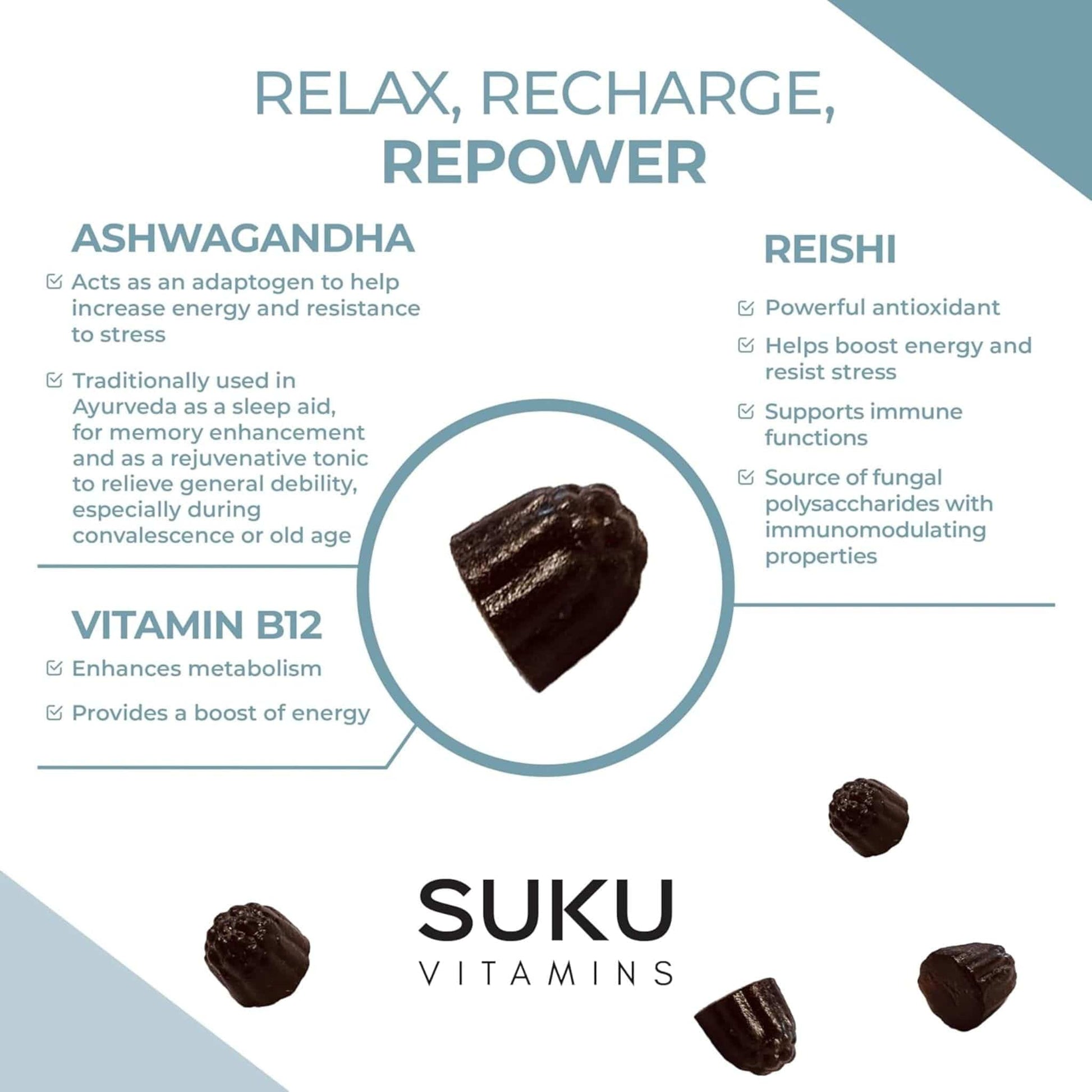 Vanilla Cappuccino Flavour, 60 Gummies  | SUKU Vitamins Aswachill Ashwagandha