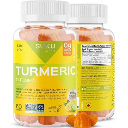 Lemon Lime Flavour, 60 Gummies | Suku Vitamins Turmeric