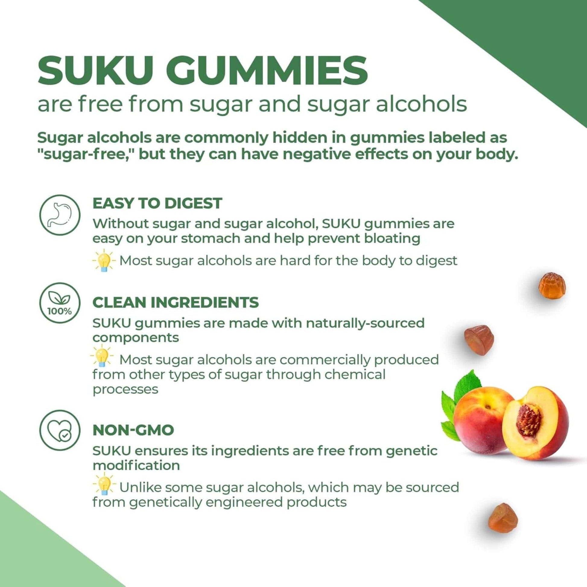 Peach Flavour, 60 Gummies | Suku Vitamins Active B-Complex Gummies
