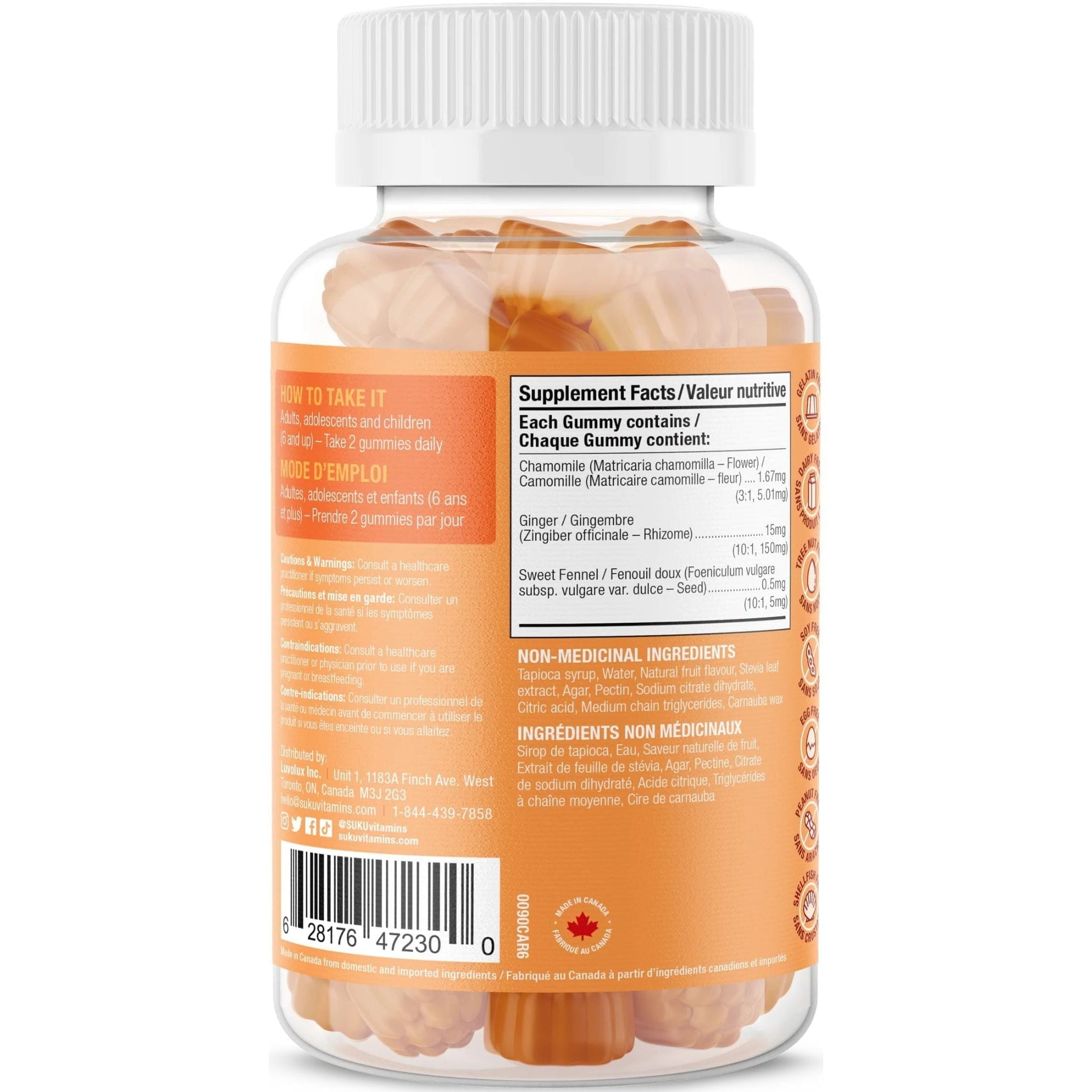 Peach Berry Flavour, 60 Gummies | Suku Vitamins Debloat