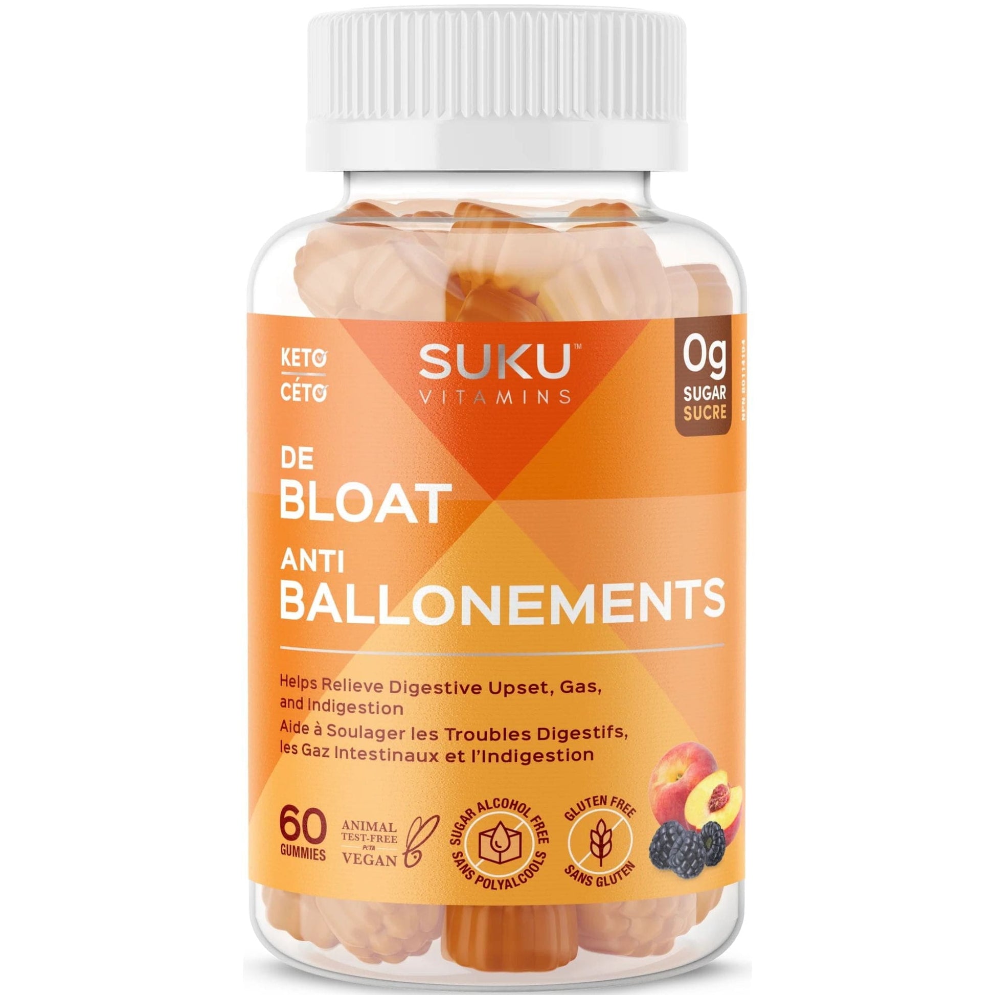 Peach Berry Flavour, 60 Gummies | Suku Vitamins Debloat