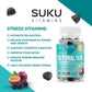 Passion Fruit and Blackberry Flavour, 60 Gummies | Suku Vitamins Buh Bye Stress Gummies (GABA, Rhodiola, L-Theanine & Lemon Balm)