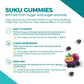 Passion Fruit and Blackberry Flavour, 60 Gummies | Suku Vitamins Buh Bye Stress Gummies (GABA, Rhodiola, L-Theanine & Lemon Balm)