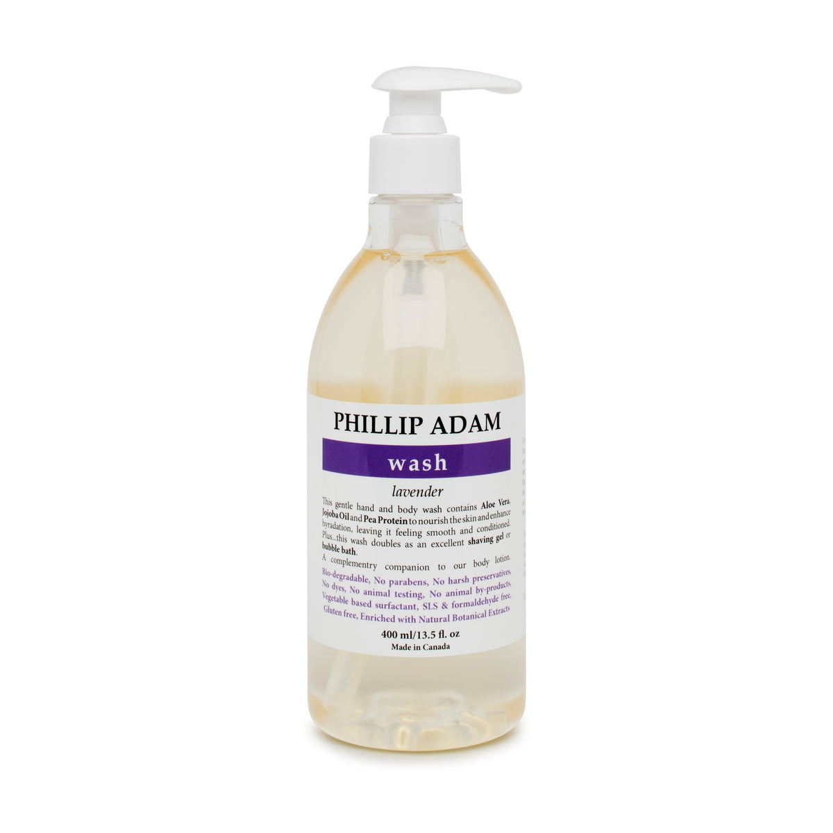 Phillip Adam Hand and Body Wash with Aloe, Jojoba and Pea Protein, 6 Scents, 60ml, 400ml or 1L - Lavender / 400ml