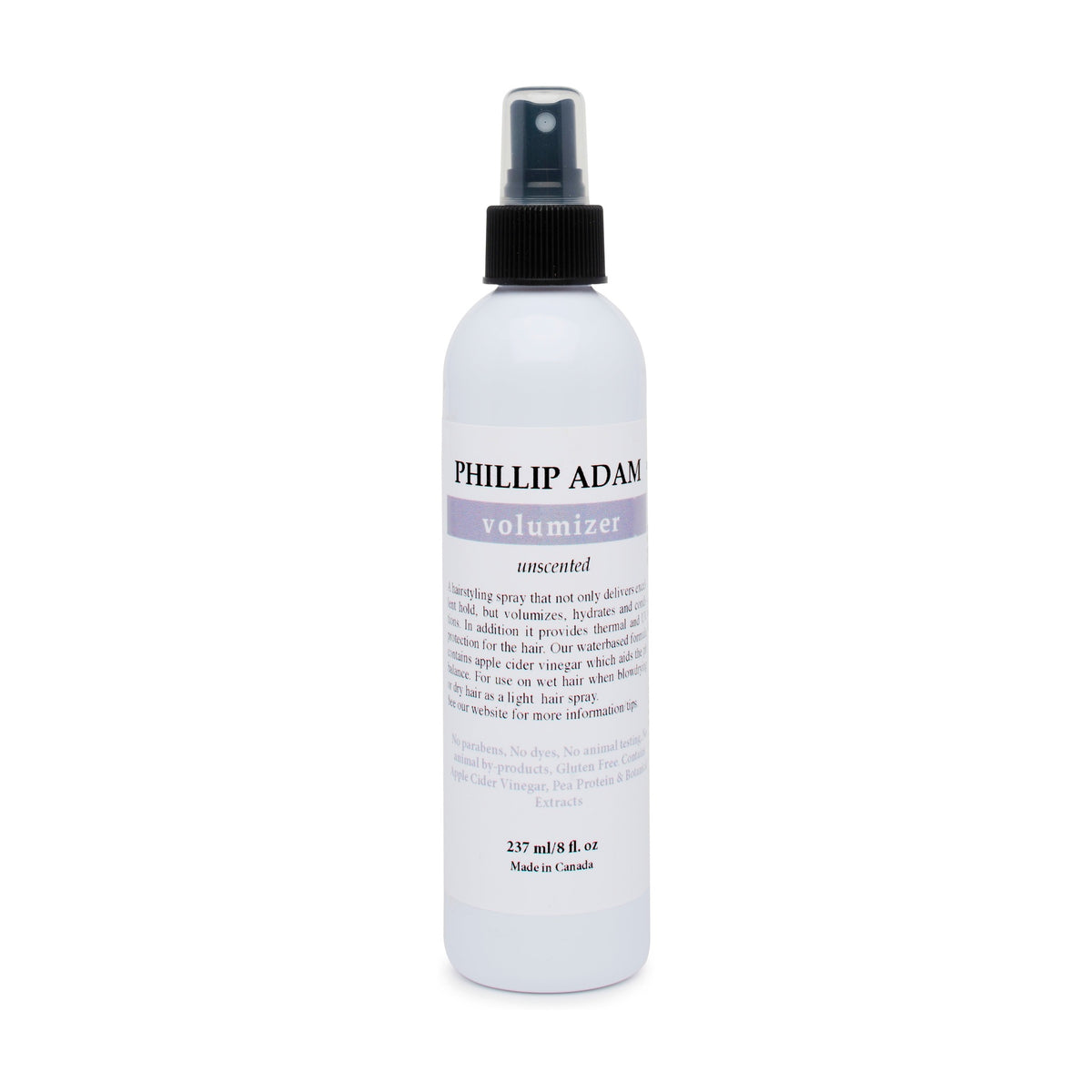 Phillip Adam Volumizer Hair Spray, Unscented Setting Lotion with Pea Protein and Apple Cider Vinegar, 237ml