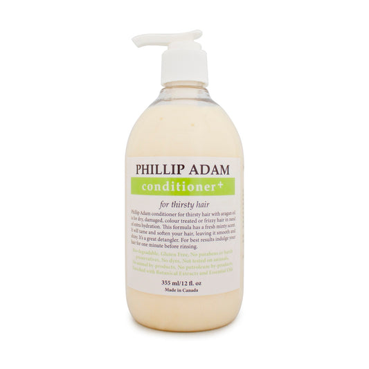 Phillip Adam Thirsty Hair Conditioner+, Deep Conditioner with Argan, Moringa and Macadamia for Dry Hair, 355ml