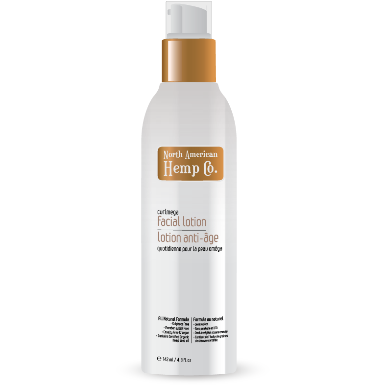 North American Hemp Co. Omega Anti-Age Facial Lotion with Hemp Seed Oil, Vitamins A, C and E and Hyaluronic Acid, 142ml