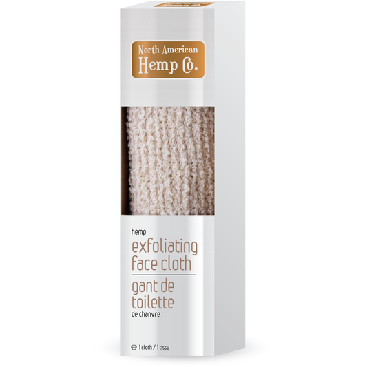 North American Hemp Co. Hemp Exfoliating Face Cloth, Reusable Textured Washcloth