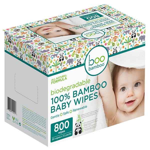 Baby Boo Biodegradable Wipes Case of 10 x 80 Wipes