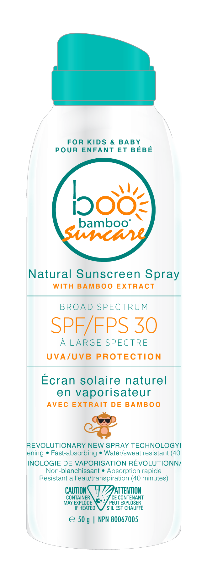 Boo Bamboo SPF 30 Kids & Baby Sunscreen Spray 50g Mini