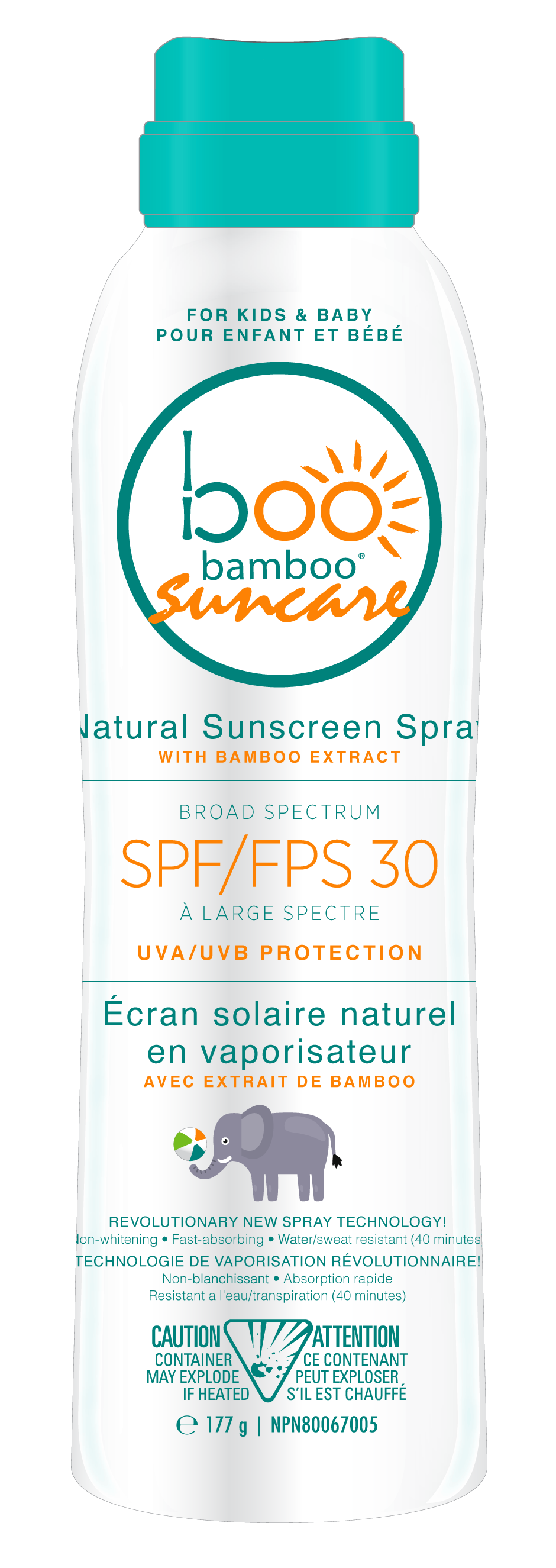 Boo Bamboo SPF 30 Kids & Baby Sunscreen Spray 177g