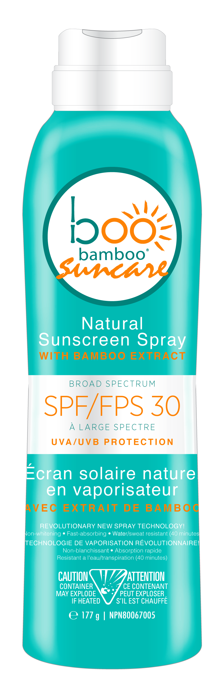 Boo Bamboo SPF 30 Natural Sunscreen Spray 177g