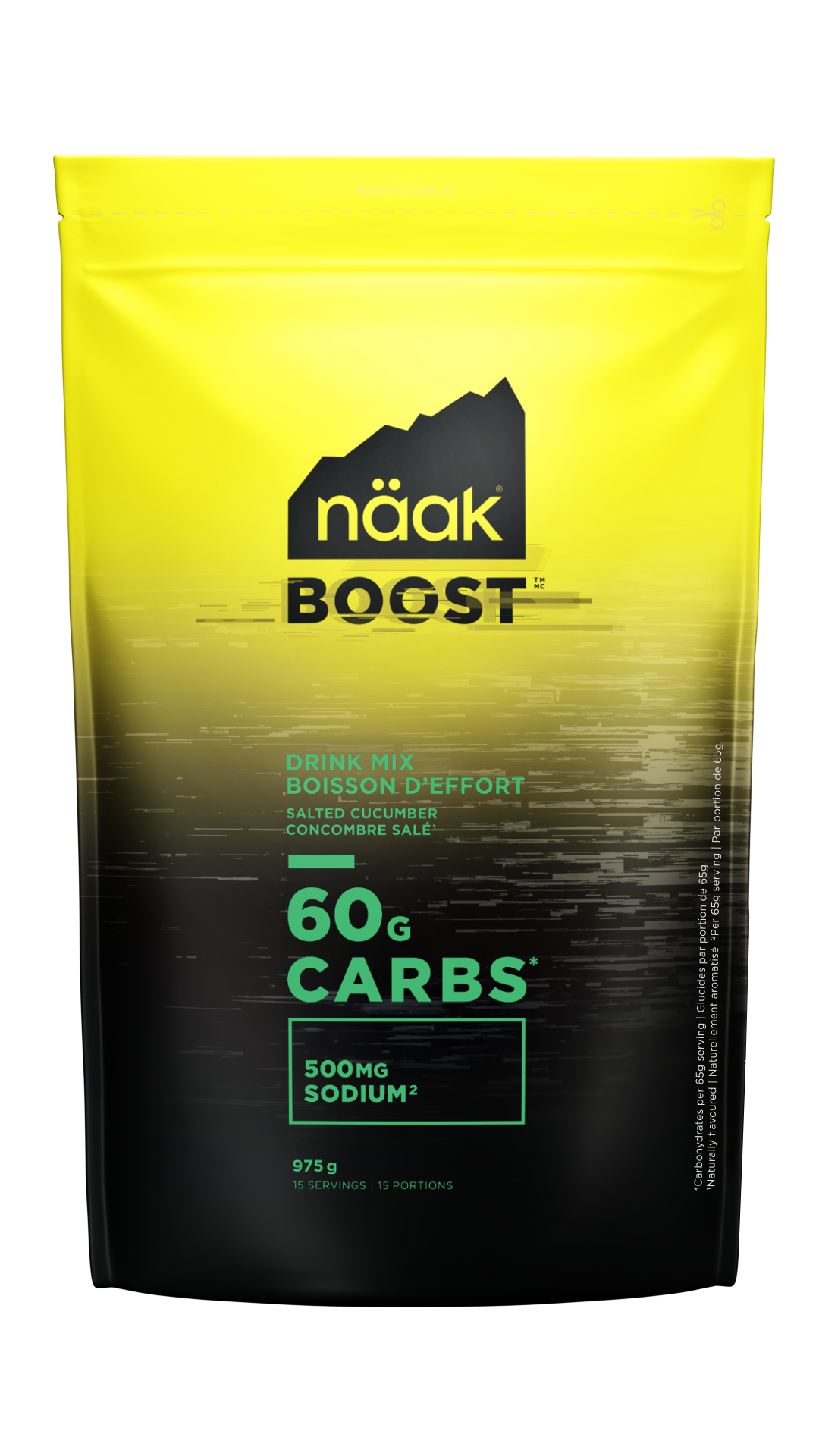 NAAK Boost Energy Drink Mix 975g Bag Salted Cucumber