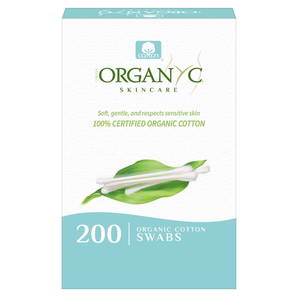 Organyc Organic Cotton Swabs, Rounds or Balls, Paper-Stem Swabs and Embossed Rounds - Cotton Swabs, 200