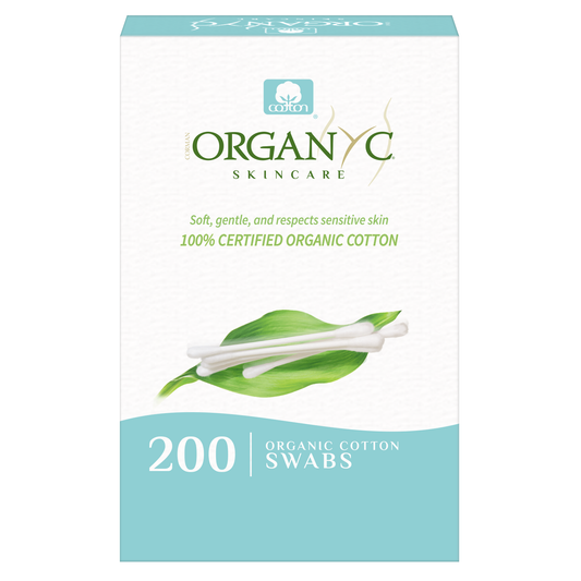Organyc Organic Cotton Swabs, Rounds or Balls, Paper-Stem Swabs and Embossed Rounds - Cotton Swabs, 200