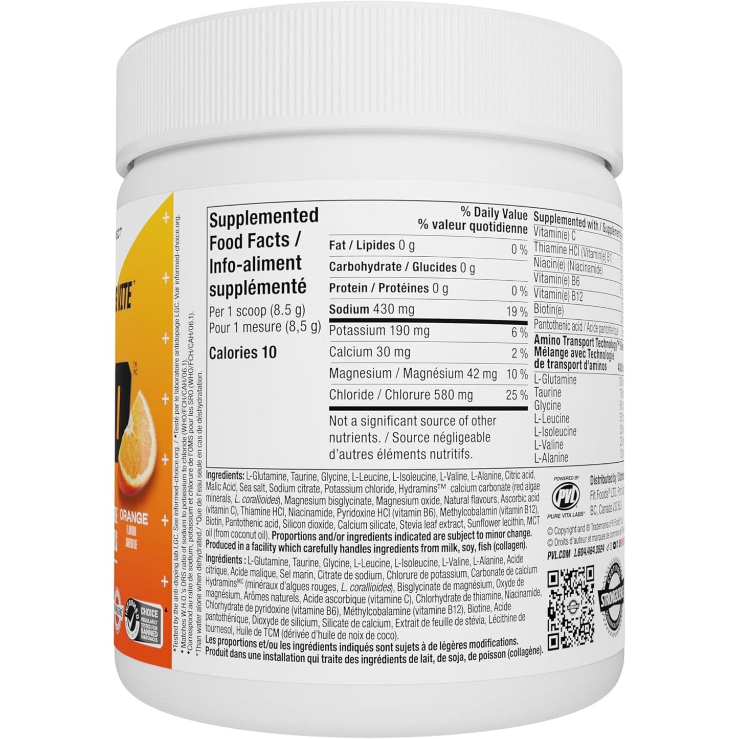 255 g Orange Krush'd | PVL Pro H20 Electrolytes Drink Mix