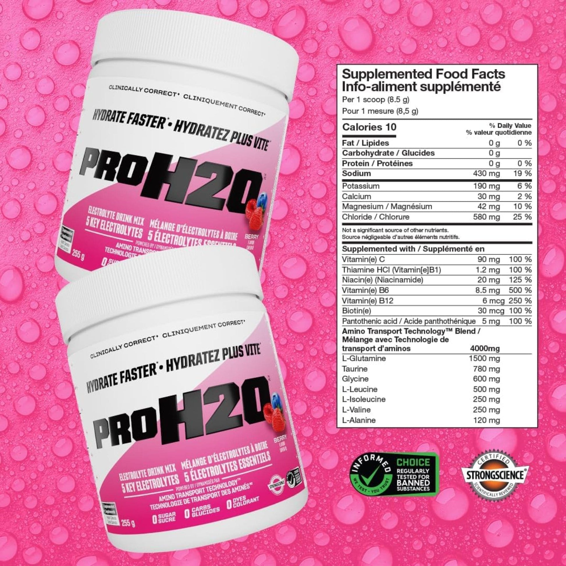 255 g Berry Blast | PVL Pro H20 Electrolytes Drink Mix