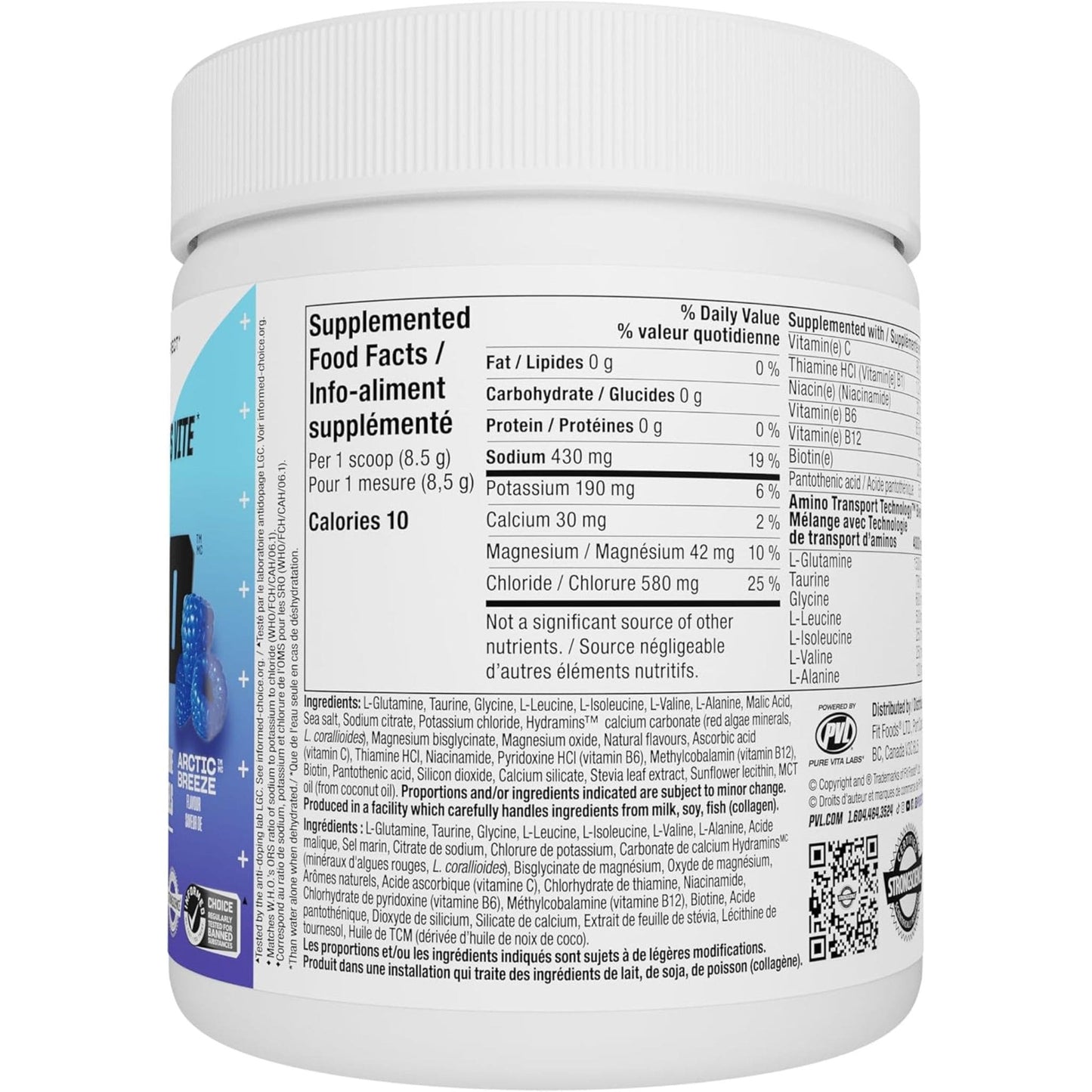 255 g Arctic Breeze | PVL Pro H20 Electrolytes Drink Mix