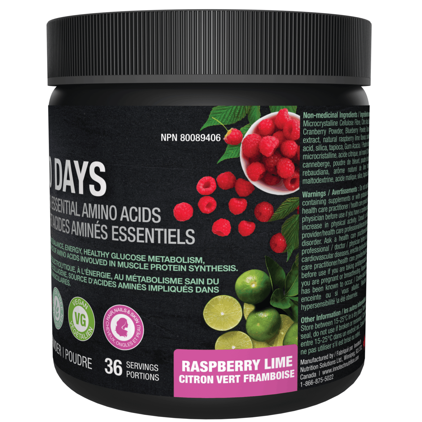 360g Raspberry Lime | Innotech Amino Days Electrolytes & Essential Amino Acids in Canada