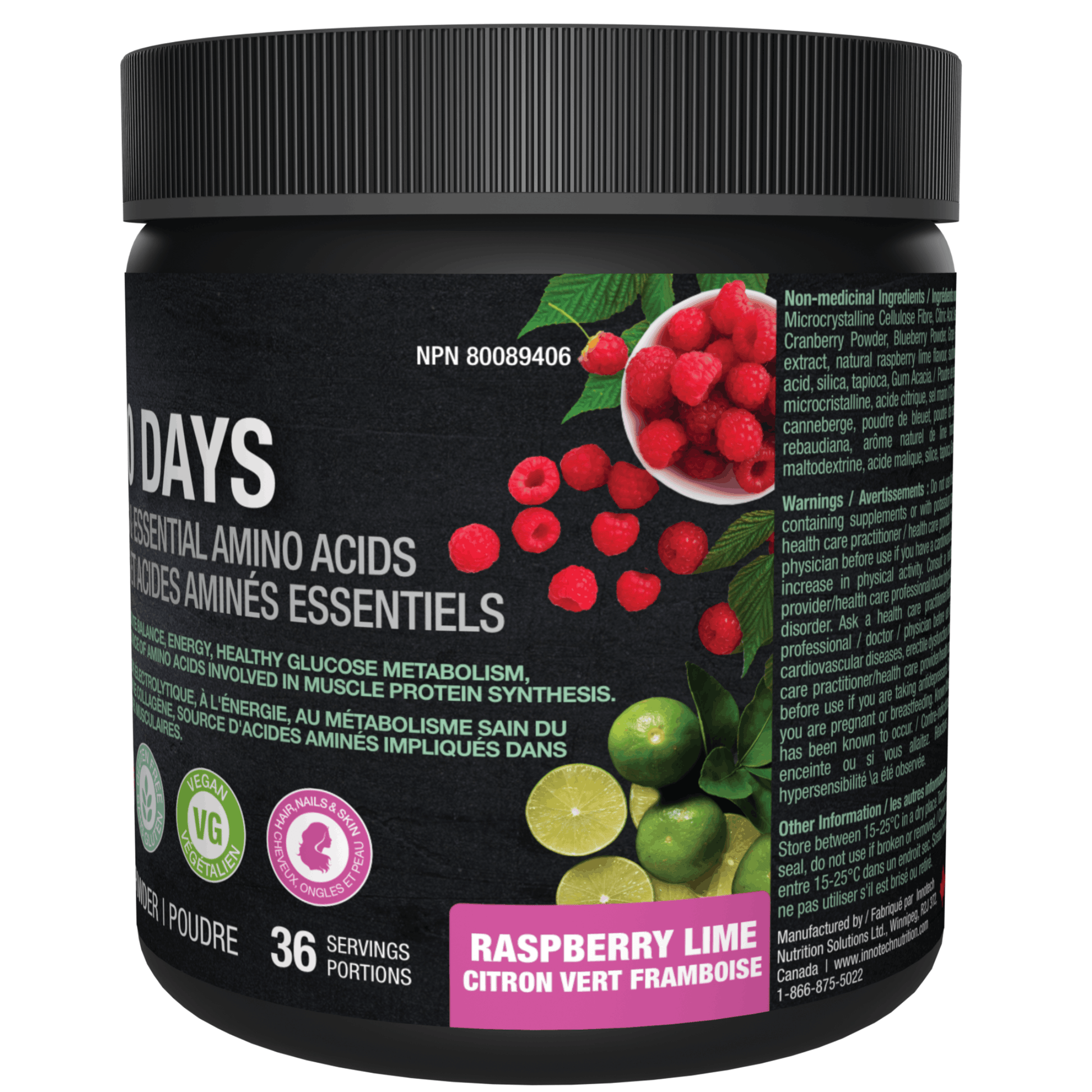360g Raspberry Lime | Innotech Amino Days Electrolytes & Essential Amino Acids in Canada