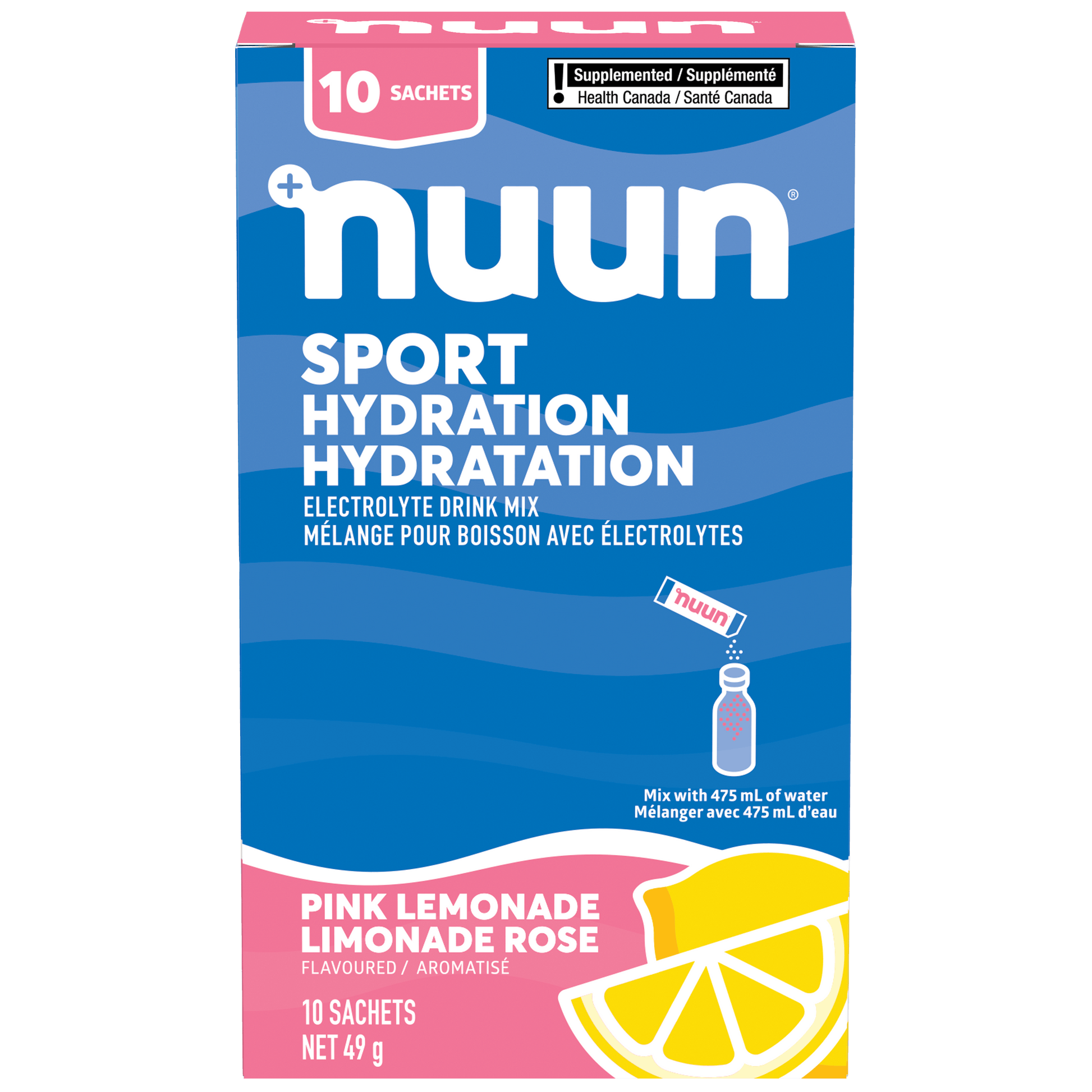 Pink Lemonade 49-53g Sticks | Nuun Sport Powder Pink Lemonade