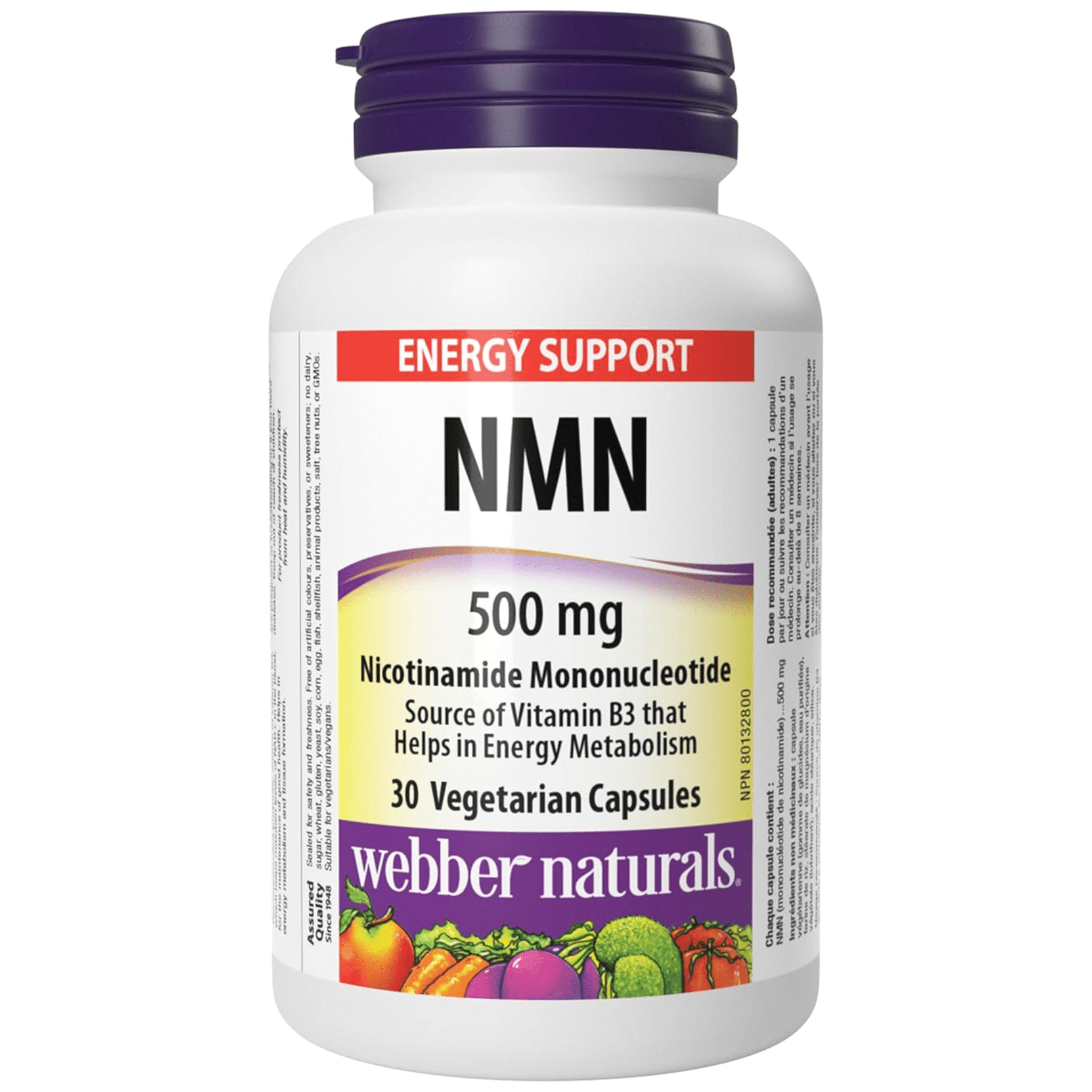 Webber Naturals NMN Nicotinamide Mononucleotide 500mg, NAD+ Support