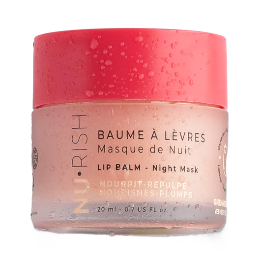 NuRish Pomegranate Lip Balm & Overnight Lip Mask, High-Shine, 20g