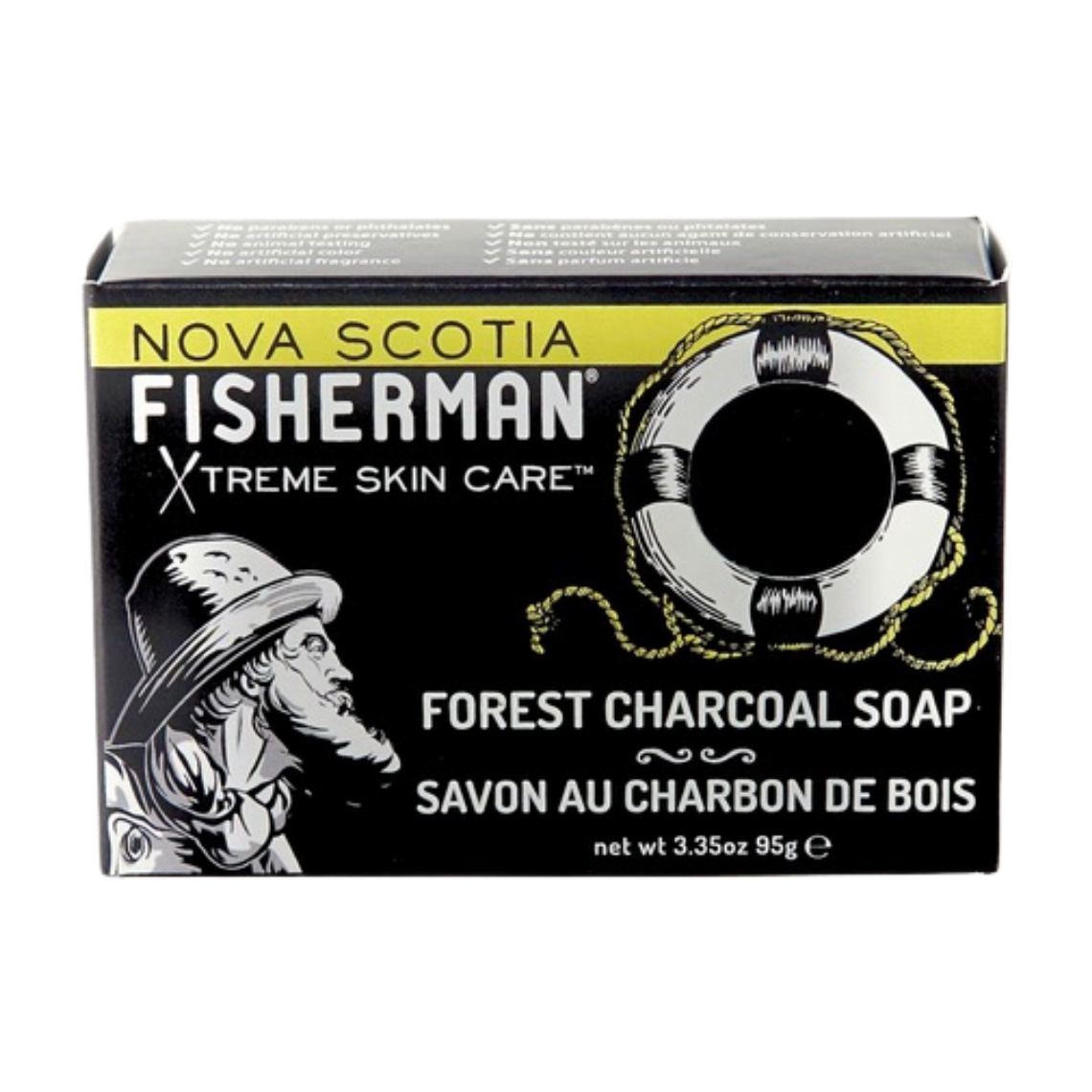 Nova Scotia Fisherman Sea Kelp Bar Soap, Handmade Cold Process Soap, 11 Scents, 95g-136g - Forest Charcoal (95g)