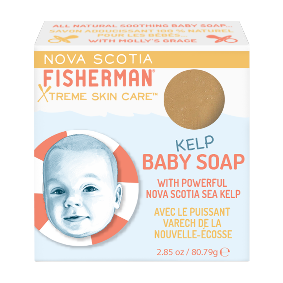 Nova Scotia Fisherman Baby Kelp Soap, Gentle Handmade Bar with Sea Kelp, Lavender and Chamomile, 71g