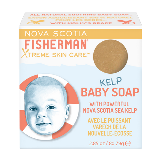 Nova Scotia Fisherman Baby Kelp Soap, Gentle Handmade Bar with Sea Kelp, Lavender and Chamomile, 71g