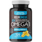 120 Softgels | AquaOmega High EPA Omega-3 Wild Caught Fish Oil, 5x Ultimate Strength