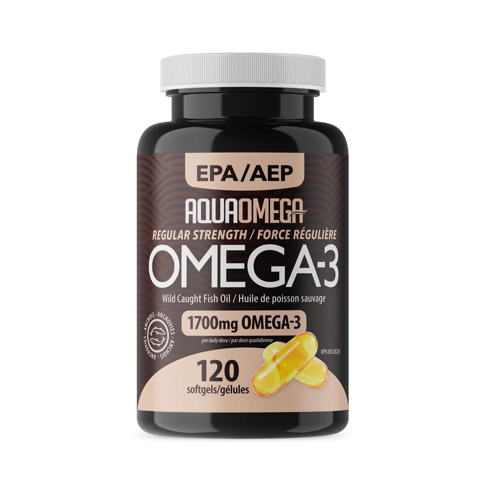 AquaOmega EPA Regular Strength Omega 3 Fish Oil Softgels 120 Softgels
