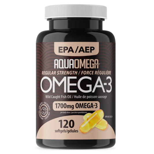 120 Softgels | AquaOmega EPA Regular Strength Omega 3 Fish Oil Softgels