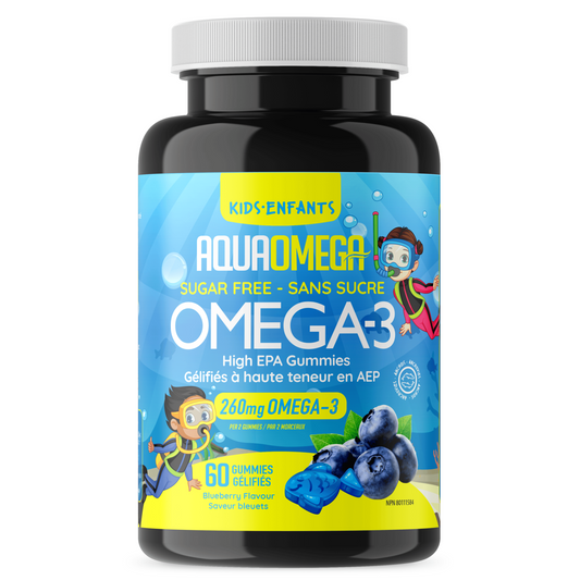 60 Gummies Blueberry Flavour | AquaOmega High EPA Omega 3 Kids 