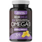 120 Softgels | AquaOmega High DHA Omega 3 Fish Oil, 3X Extra Strength Fish Oil Softgels