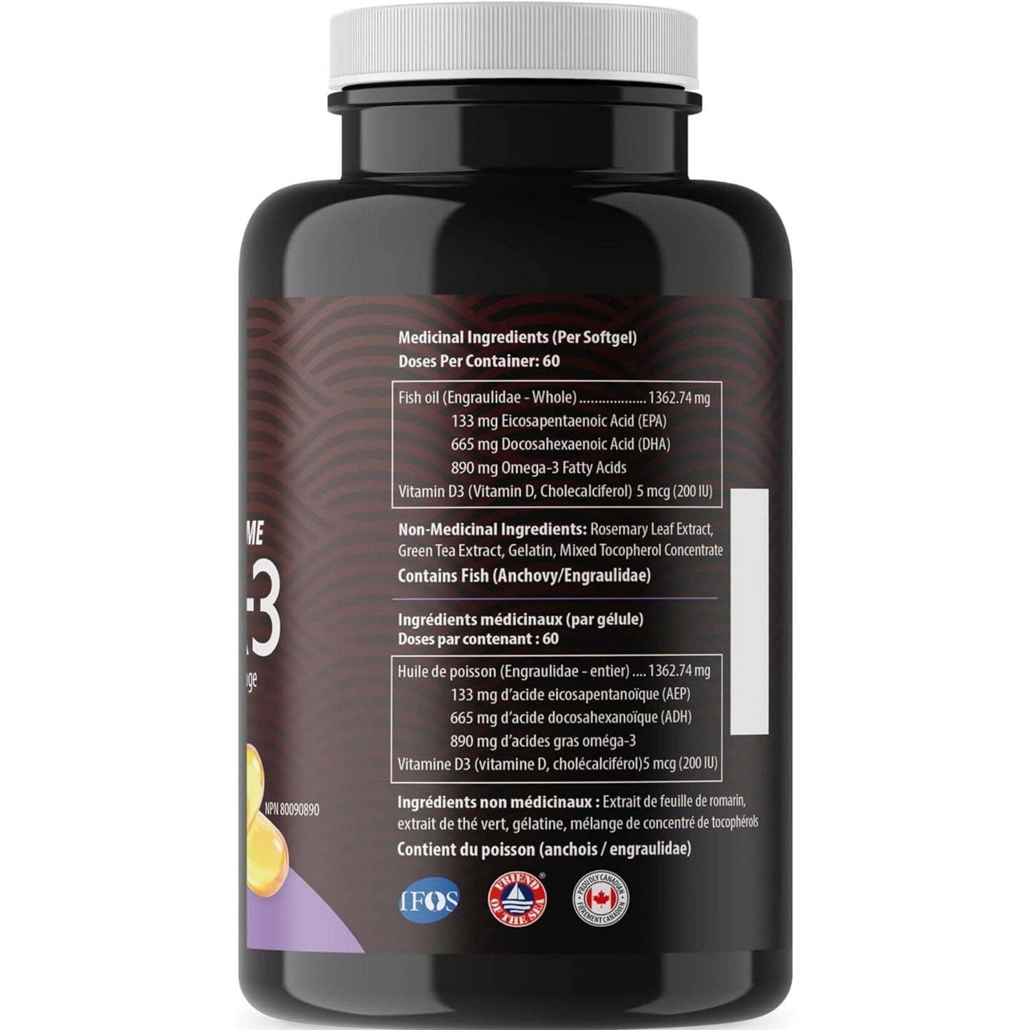 240 Softgels | AquaOmega High DHA Omega 3 Fish Oil, 3X Extra Strength Fish Oil Softgels