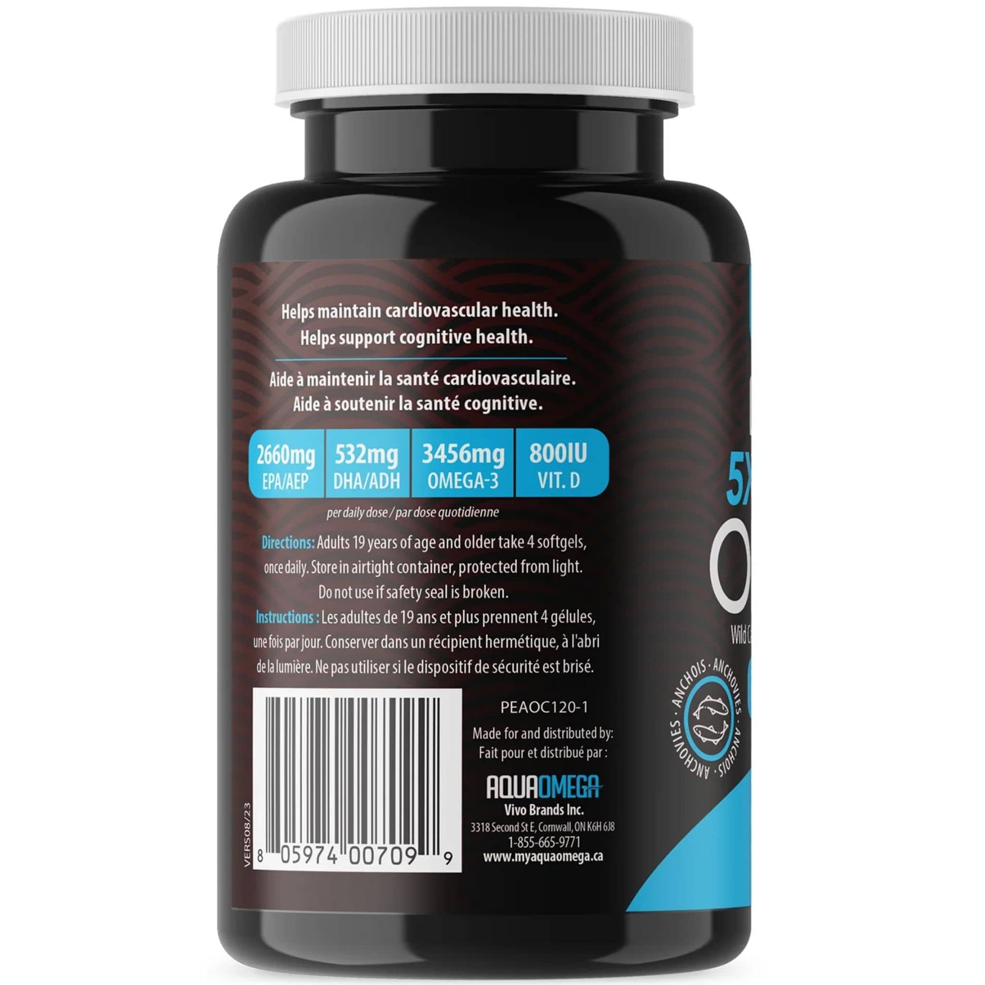 240 Softgels | AquaOmega High EPA Omega-3 Wild Caught Fish Oil, 5x Ultimate Strength