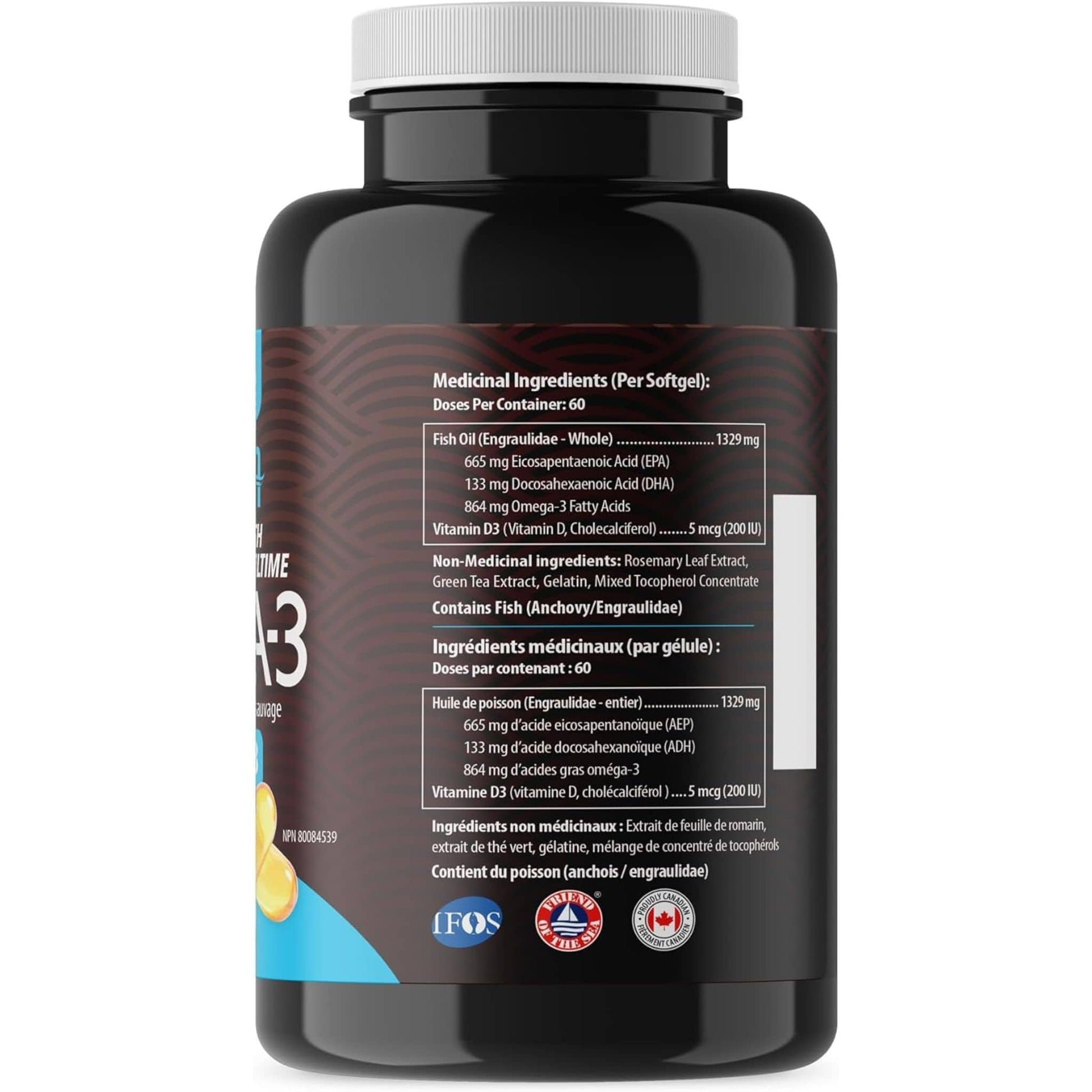 240 Softgels | AquaOmega High EPA Omega-3 Wild Caught Fish Oil, 5x Ultimate Strength