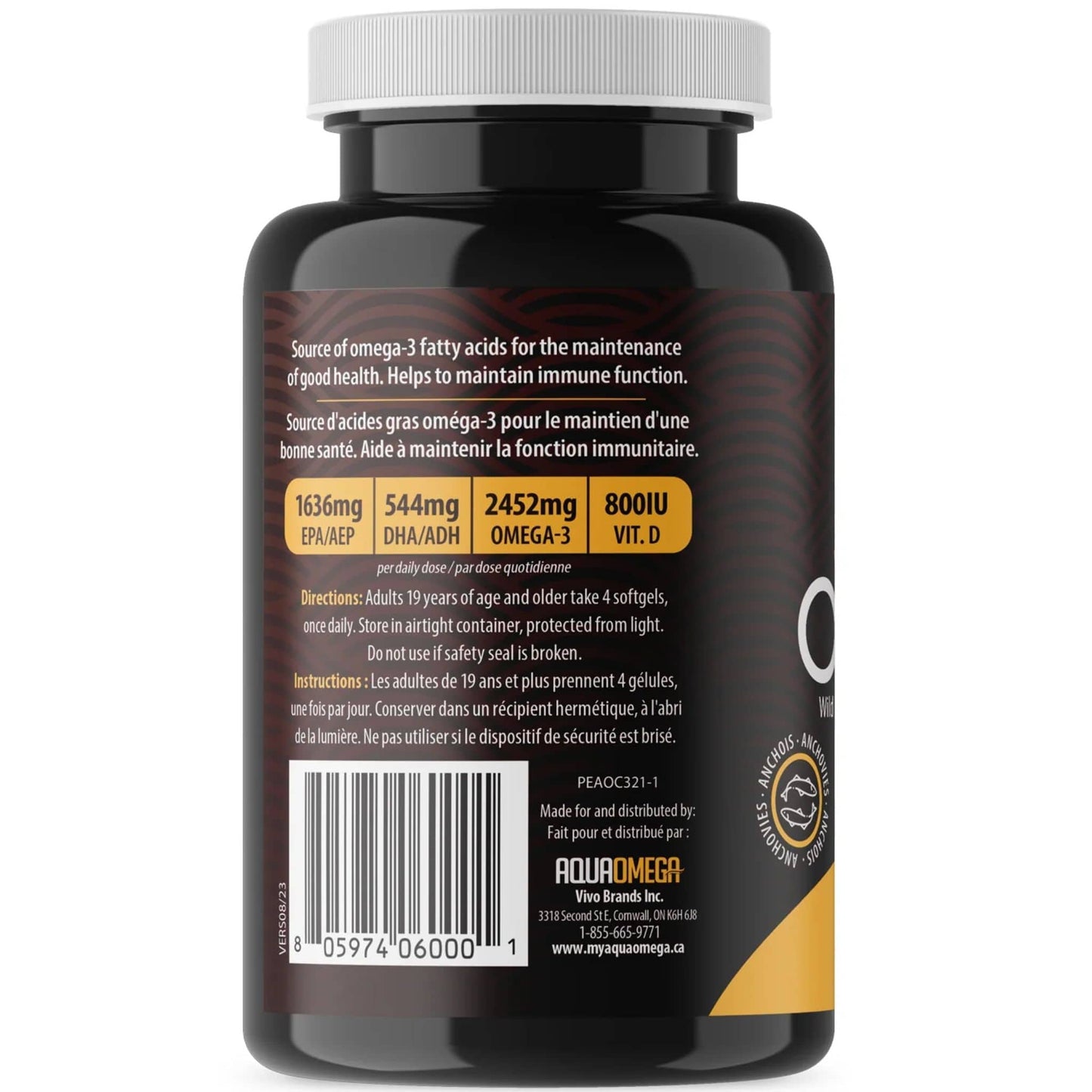120 Softgels | AquaOmega Daily Maintenance Omega 3 Fish Oil, 3X Extra Strength Fish Oil