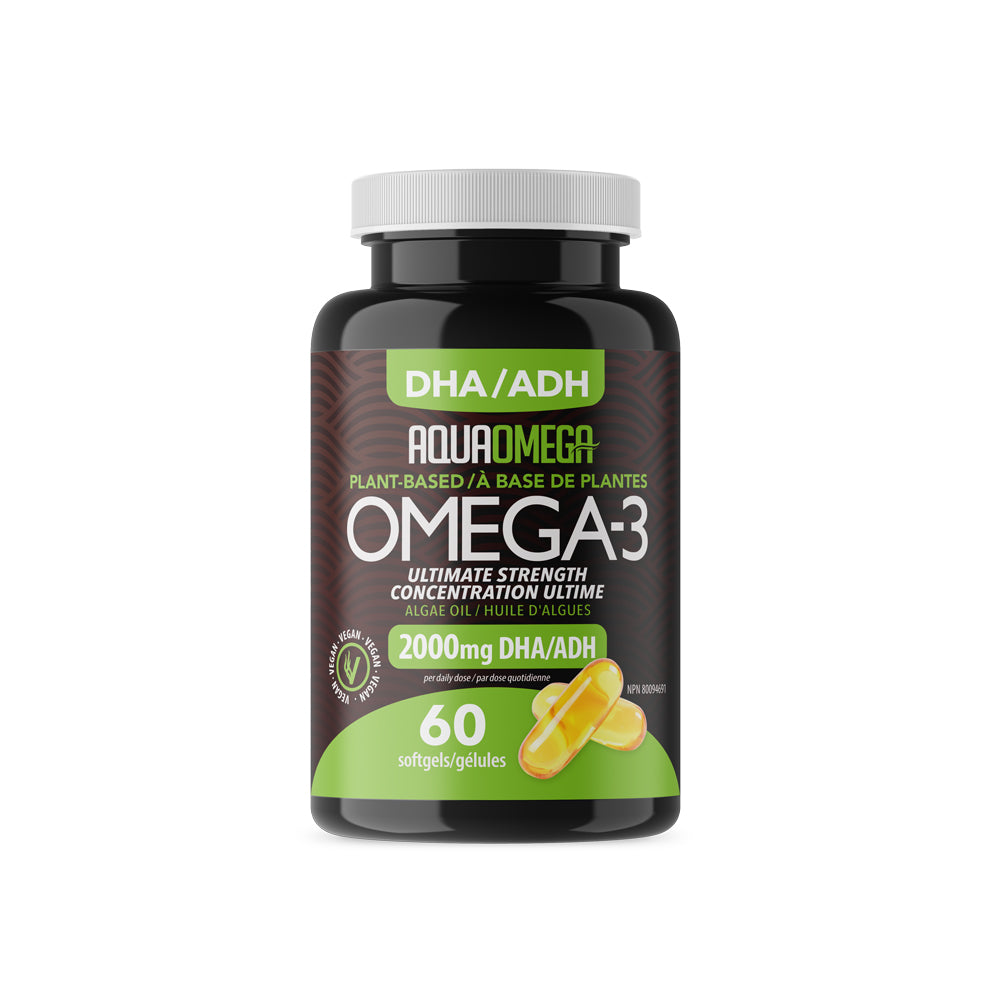 60 Softgels | AquaOmega Vegan Algae Oil Omega 3, High DHA