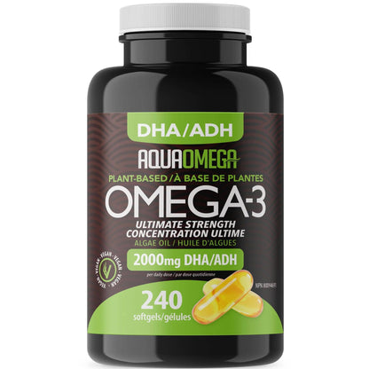 240 Softgels | AquaOmega Vegan Algae Oil Omega 3, High DHA