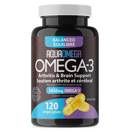  120 Softgels | AquaOmega Omega-3 Balanced Fish Oil Softgels