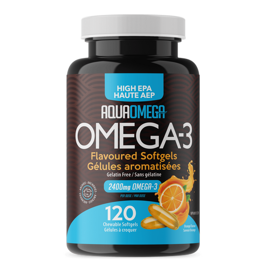 120 Chewable Softgels Orange Flavour | AquaOmega High EPA Omega 3