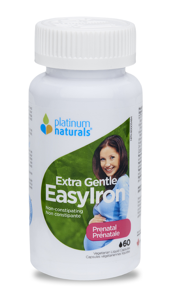 60 Vegetable Capsules | Platinum Naturals Prenatal EasyIron Extra Gentle 9mg 60 Vegetable Capsules