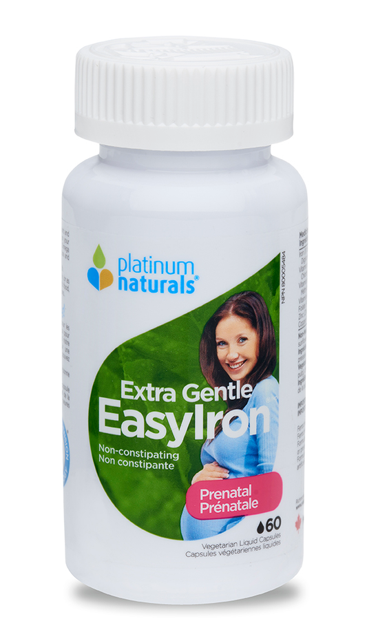 60 Vegetable Capsules | Platinum Naturals Prenatal EasyIron Extra Gentle 9mg 60 Vegetable Capsules