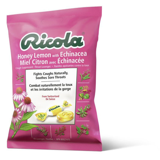 Ricola Honey Lemon with Echinacea Lozenges, Case of 8 x 19 Lozenges