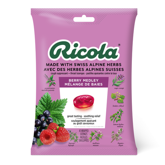 Ricola Berry Medley Lozenges Family Bag, Case of 6 x 45 Lozenges
