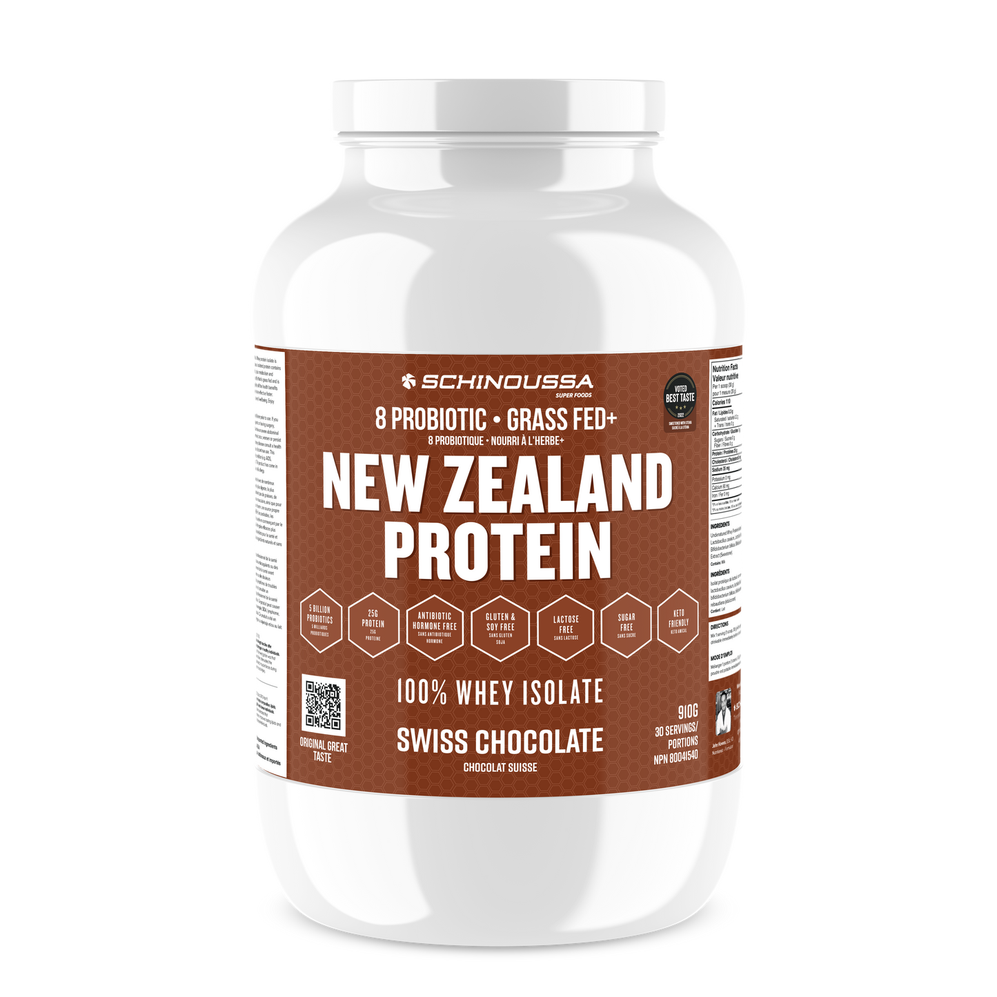 Swiss Chocolate 910g | Schinoussa NZ Probiotic Whey Isolate Swiss Chocolate 910g