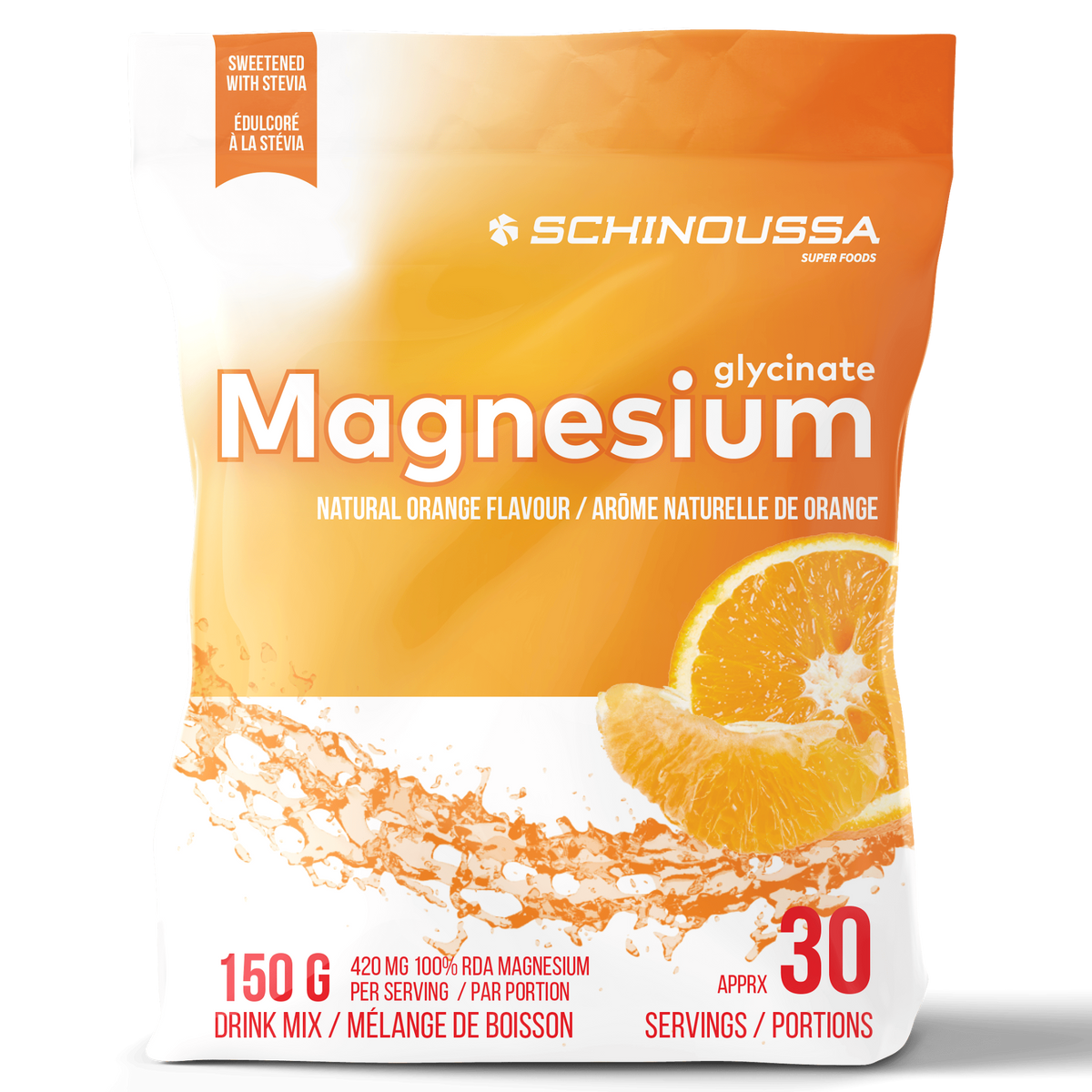 Orange | Schinoussa Glycinate Magnesium Drink Mix Orange